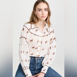 Farm Rio White Horse Blouse